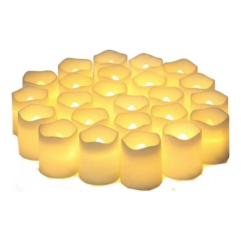 Kit 24 Velas De Led Eletrônica Decorativa + Bateria