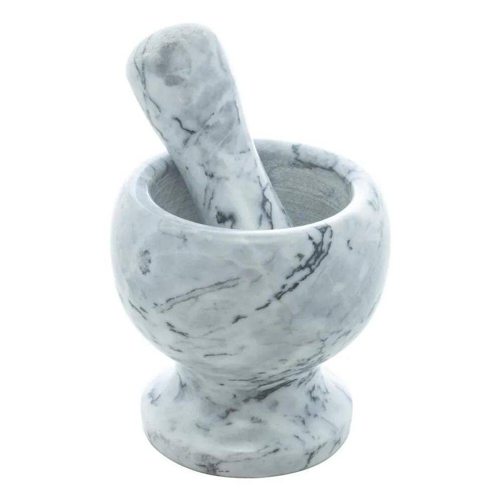 10X Pilão De Mármore Cinza 11 Cm - Rojemac Com Socador