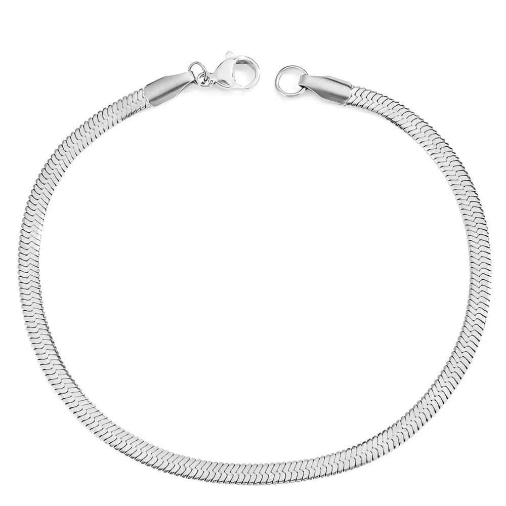 Pulseira Unissex Milano Italiana Prata Aço Inoxidável Luxo