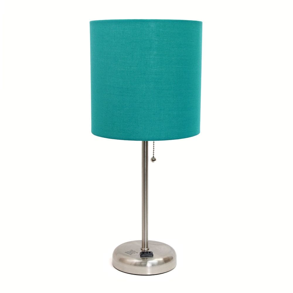 Lâmpada Simple Designs LT2024-TEL em aço escovado Teal Shade
