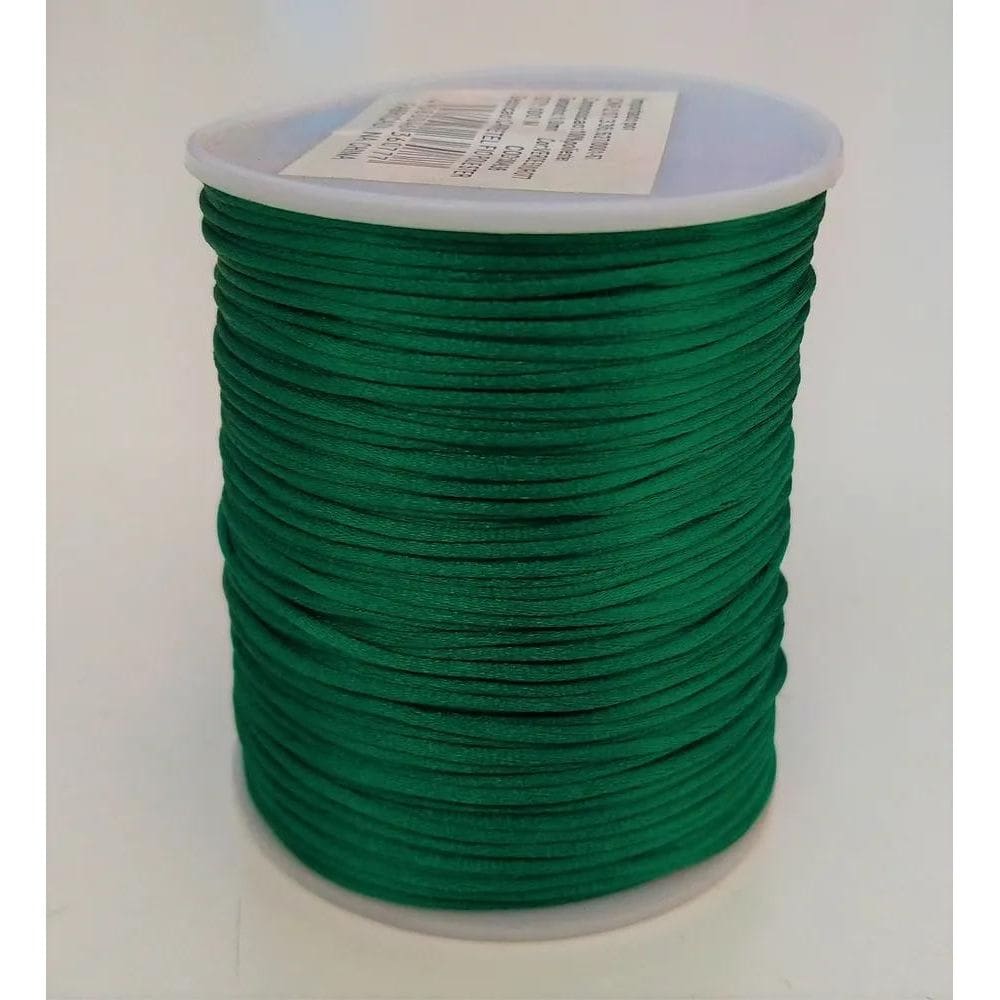 Cordão Fio Cetim Seda Rabo Rato Rolo 100 Metros 1 Verde Escu