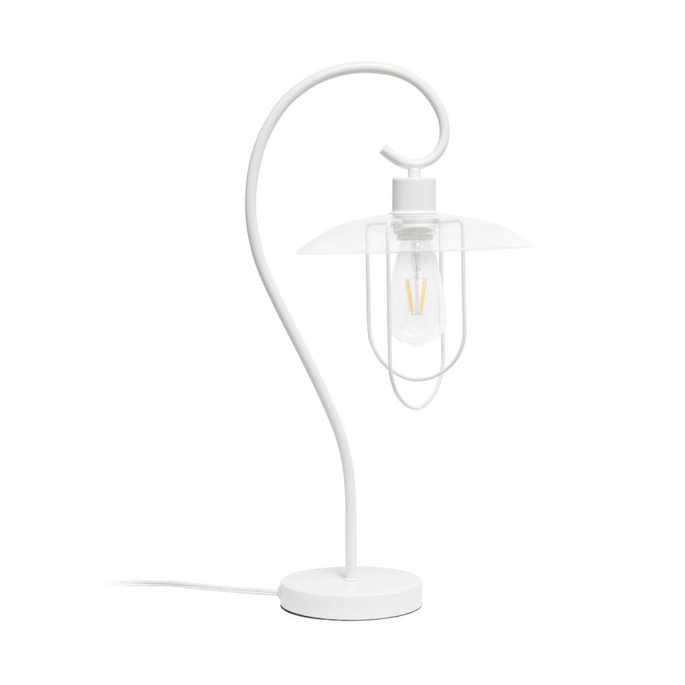 Lâmpada Simple Designs LT1086-WHT Mesa moderna de metal branco