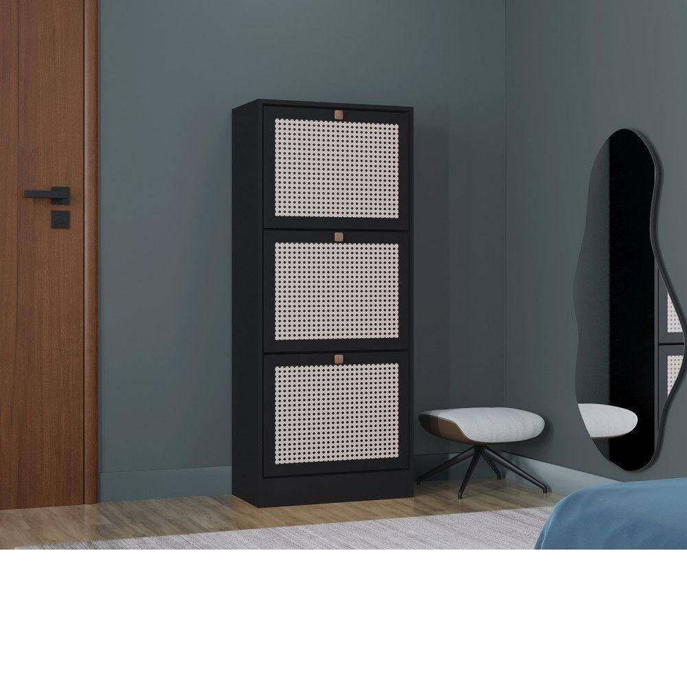 Sapateira Tropical 3 Portas Preto