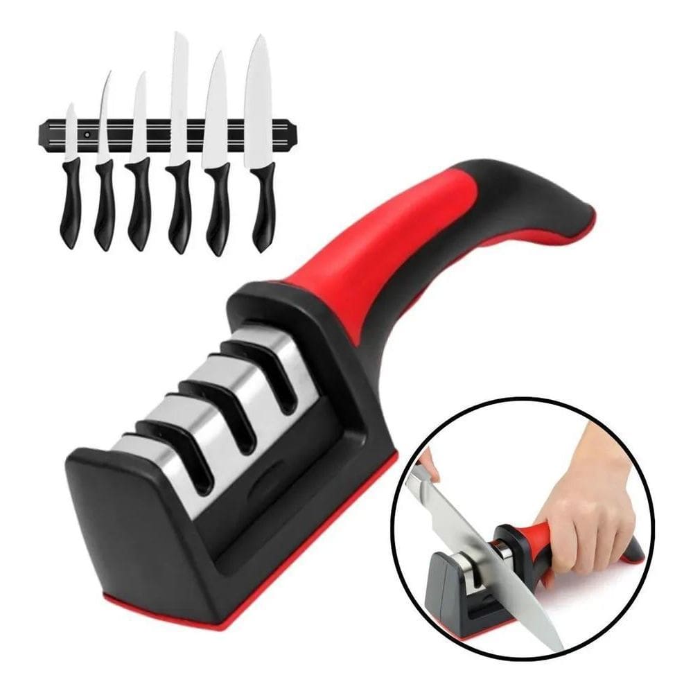 3X Amolador Afiador De Facas Tesouras Aço Inox