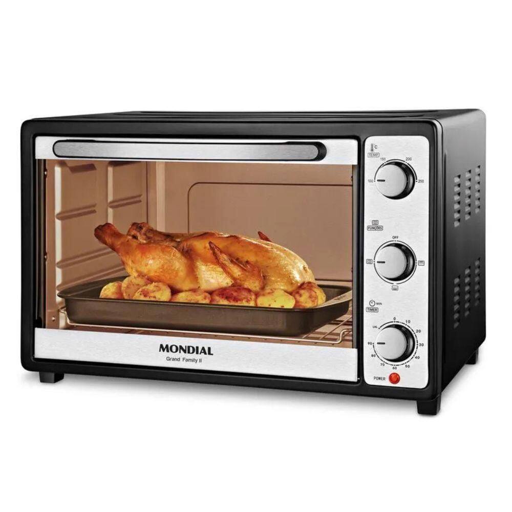 Forno Elétrico Mondial FRN-52-B Grand Family Ii 52L Preto-inox 110V