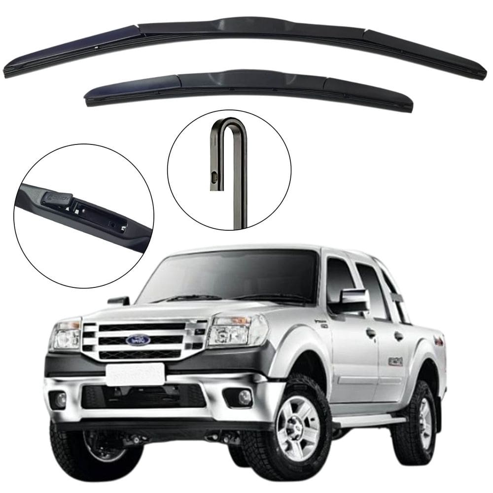 Kit Palheta Dianteira Ranger 2012 a 2016 Limpador de Parabrisa de Silicone
