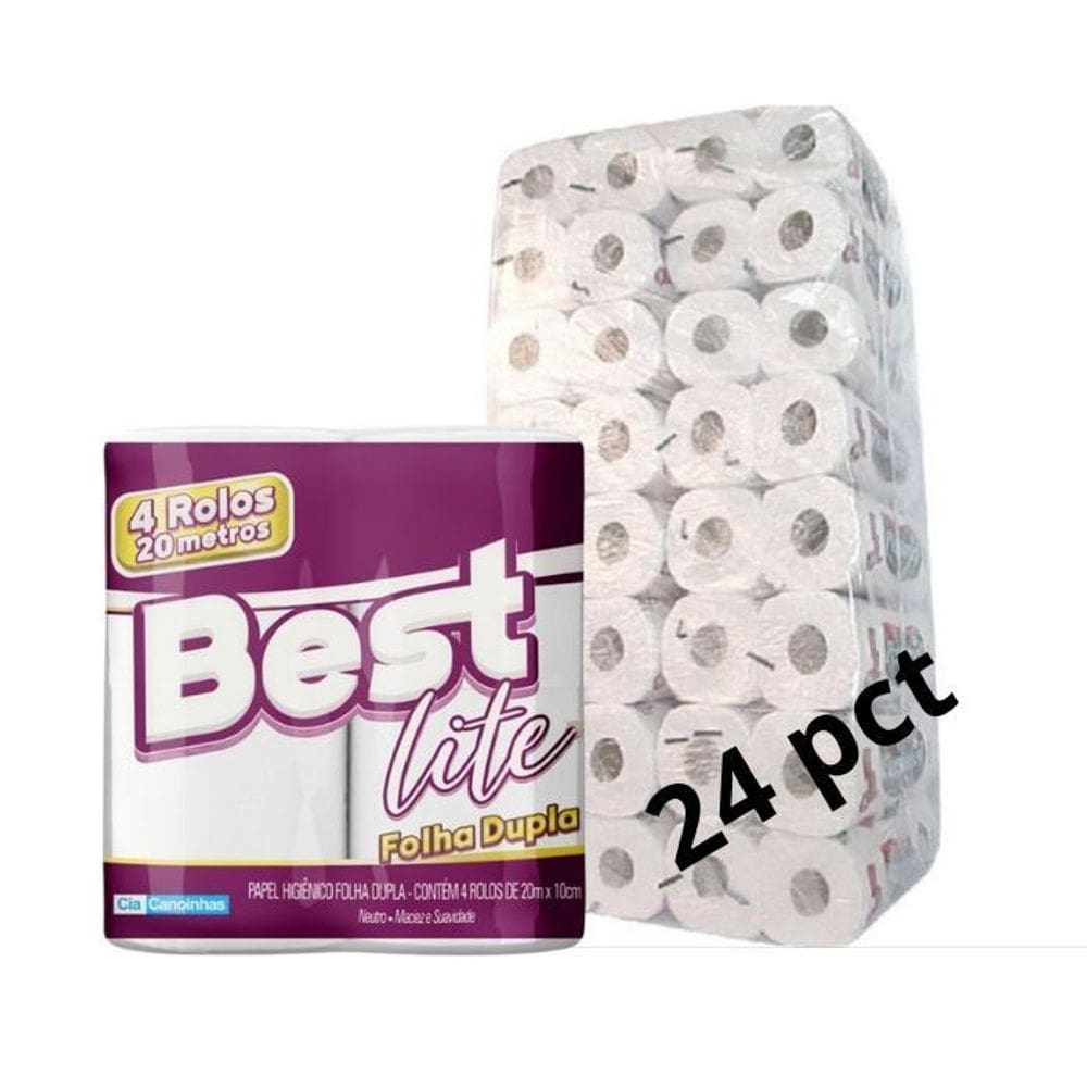 Papel Higiênico Folha Dupla Best Lite 4 Rol 20Mts Fd C/24