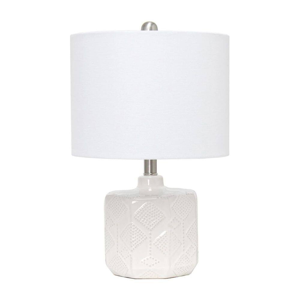 Lâmpada Elegant Designs LT2111 Off White 48 cm de base cerâmica