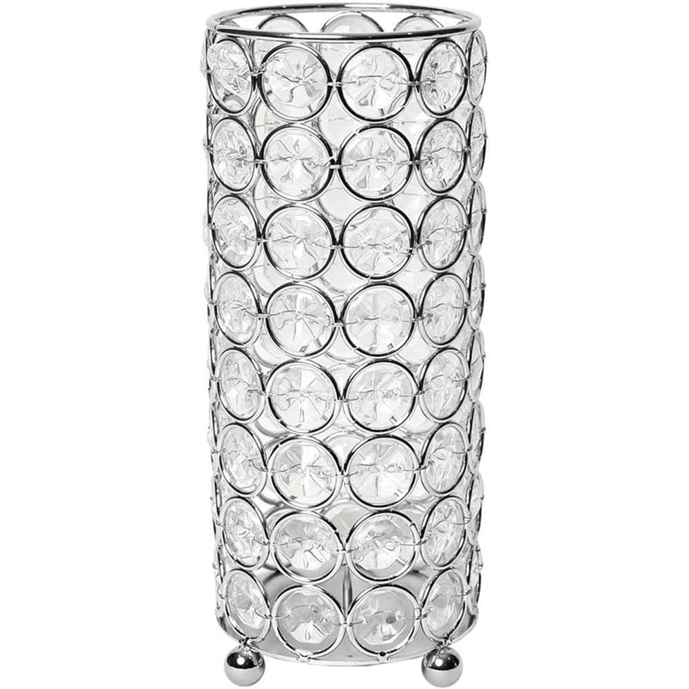 Vaso Elegant Designs HG1003-CHR Elipse Crystal 19 cm cromado