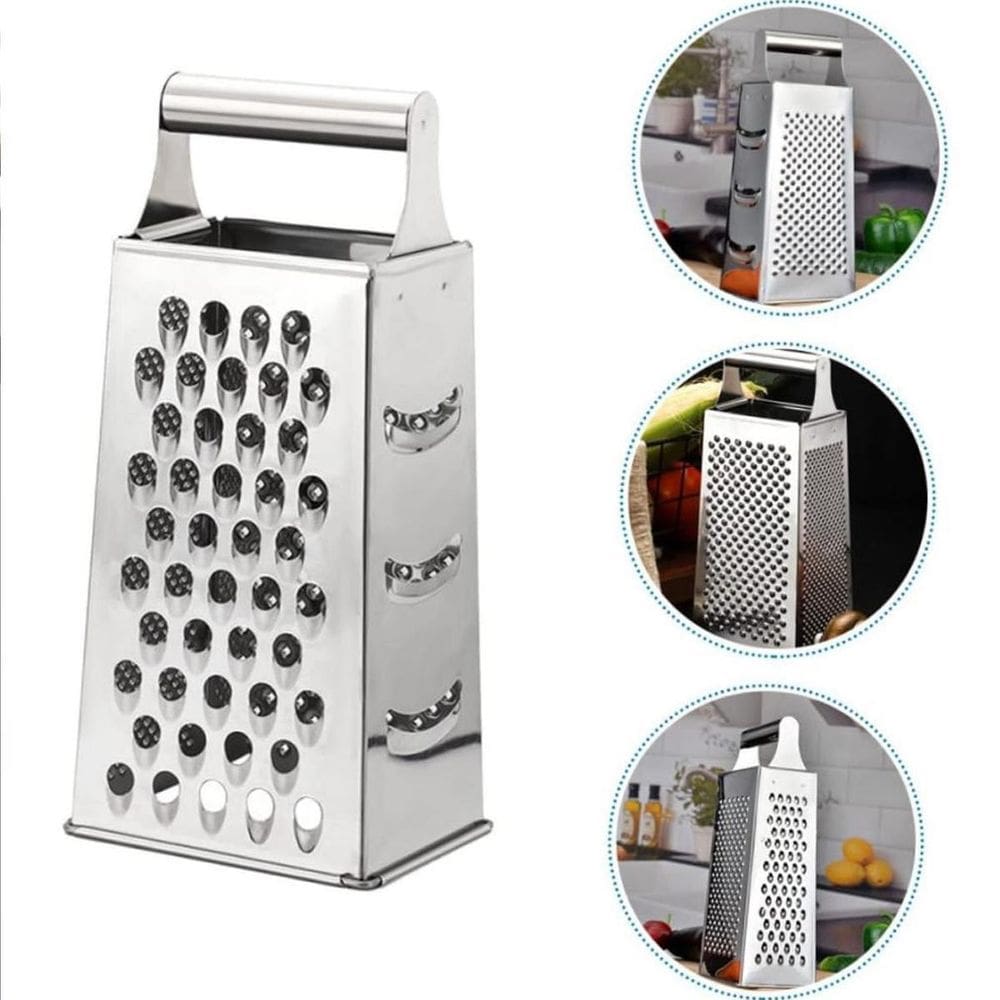 Ralador Inox Com Pegador 4 Faces Queijo Legumes 20,5Cm