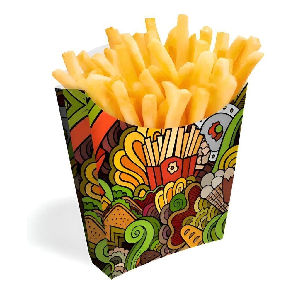 Caixinha Para Batata Frita - Preto - 100Un Cor Verde