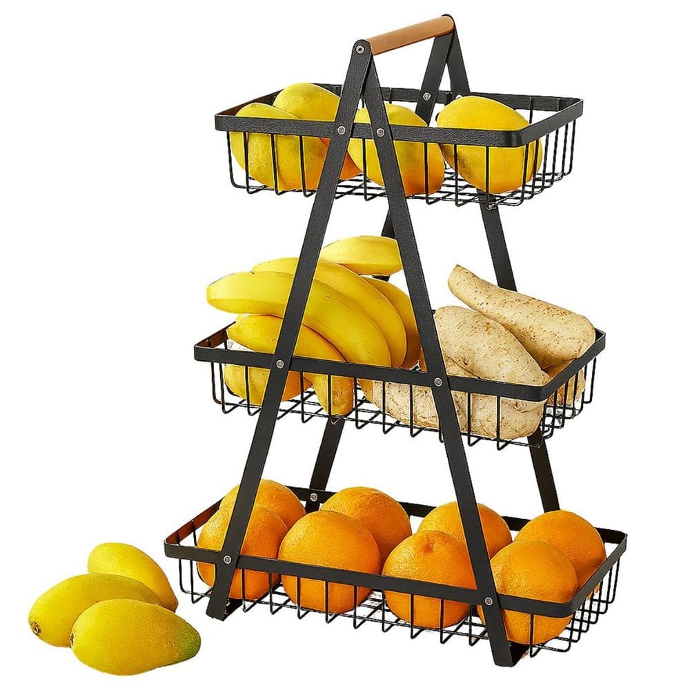 Fruteira Mesa 3 Andares Cesto Frutas Legumes Multiuso
