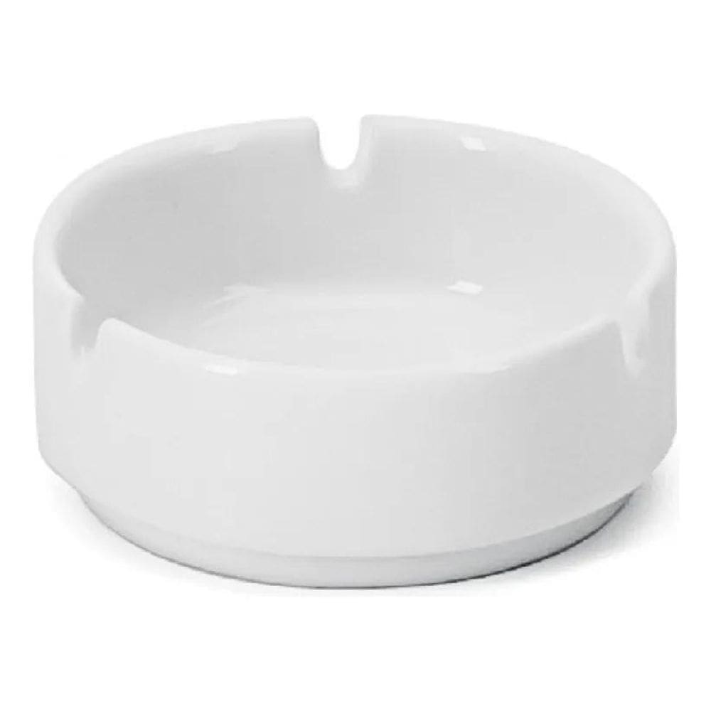 2X Kit 5 Cinzeiros Porcelana Cor Branco Elegante Facil De Li