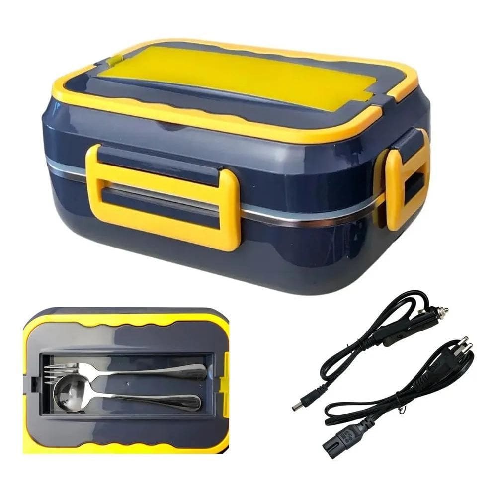 Marmita Elétrica Veicular Aquecedor De Alimentos Cor Preto E