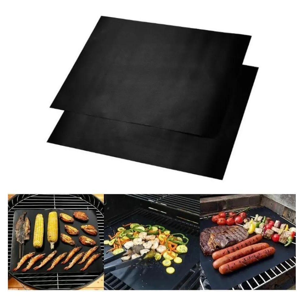2 Tapetes Mantas Teflon Antiaderente Churrasqueira Forno