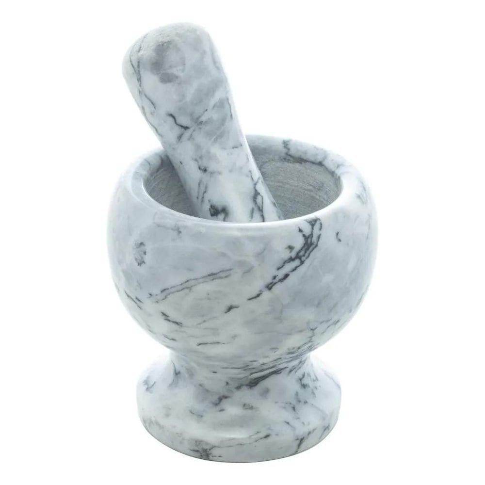 10X Pilão De Mármore Cinza 11 Cm - Rojemac Com Socador