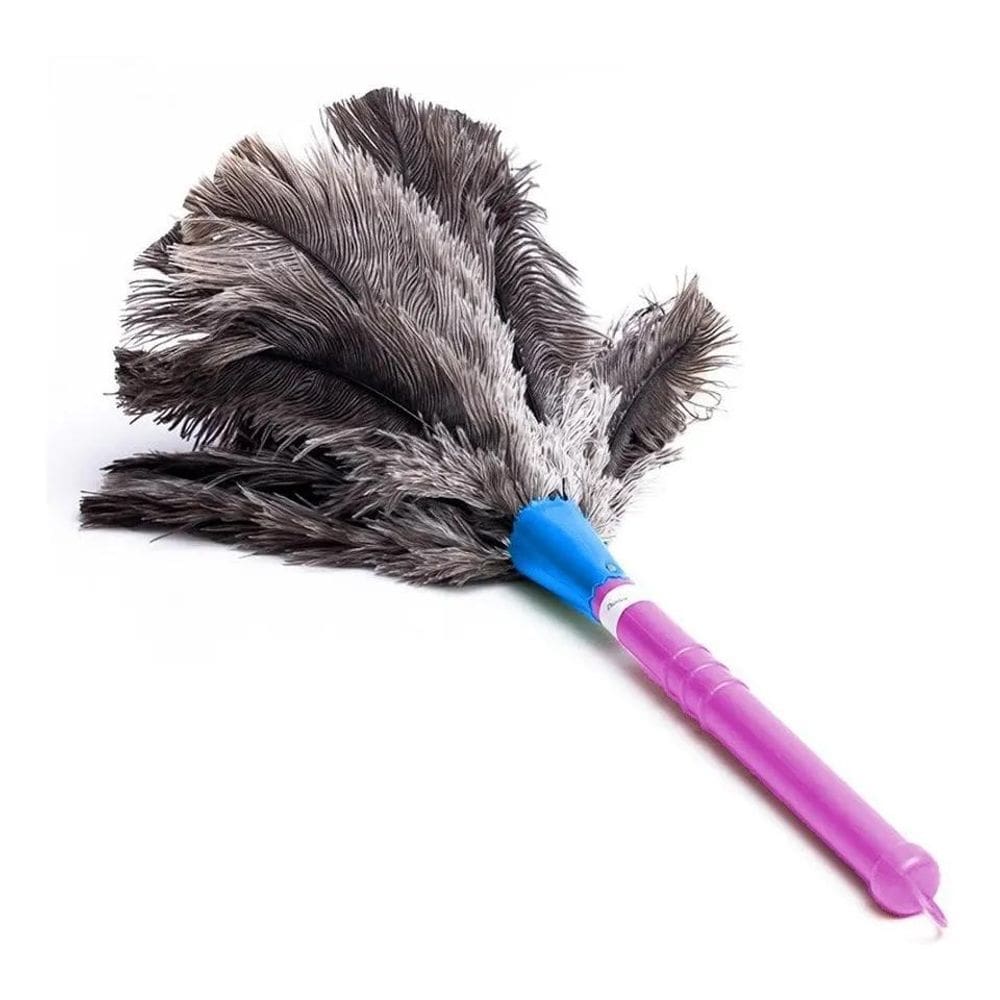 2X Espanador De Pó 35Cm Pena De Avestruz Limpa Poeira De Mov