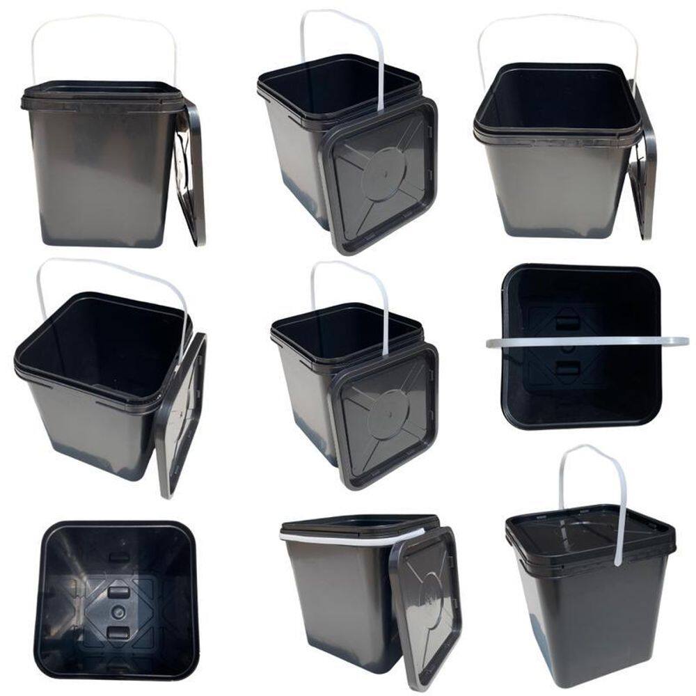 Balde Quadrado Para Limpeza De Vidros 16L Tampa Lacre