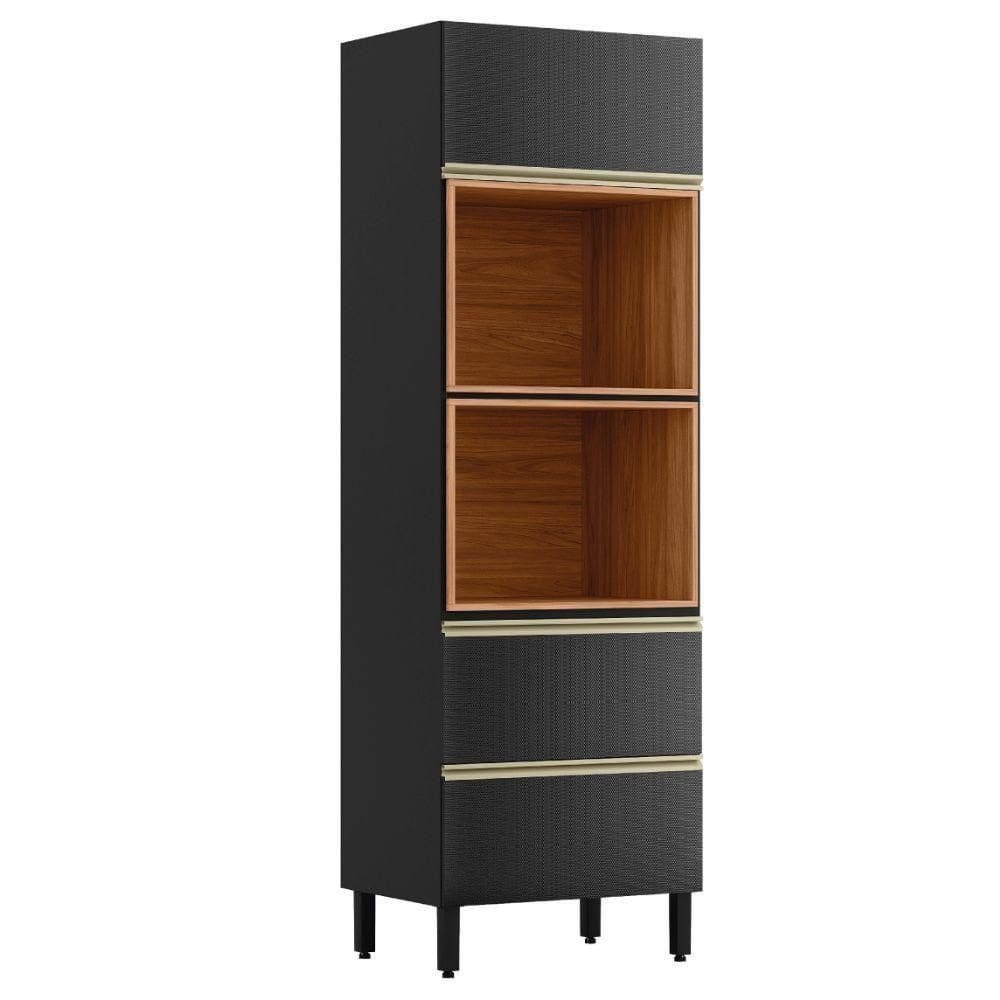 Torre Quente 2p 1g 219x70 Cm Mdf Proenca Nogueira Carbono Demartez Nogueira Carbono