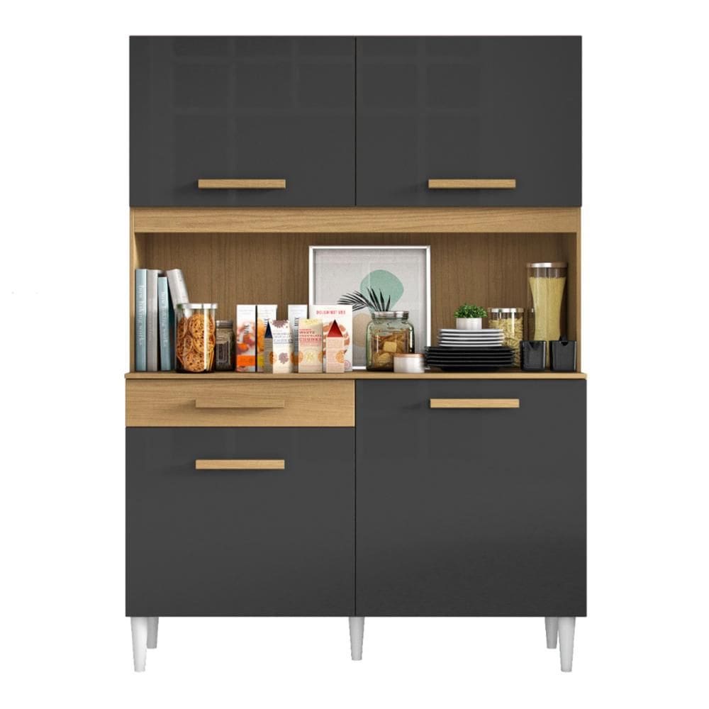Armário de Cozinha Kit 3308 Compacta Com 4 Portas 1 Gaveta