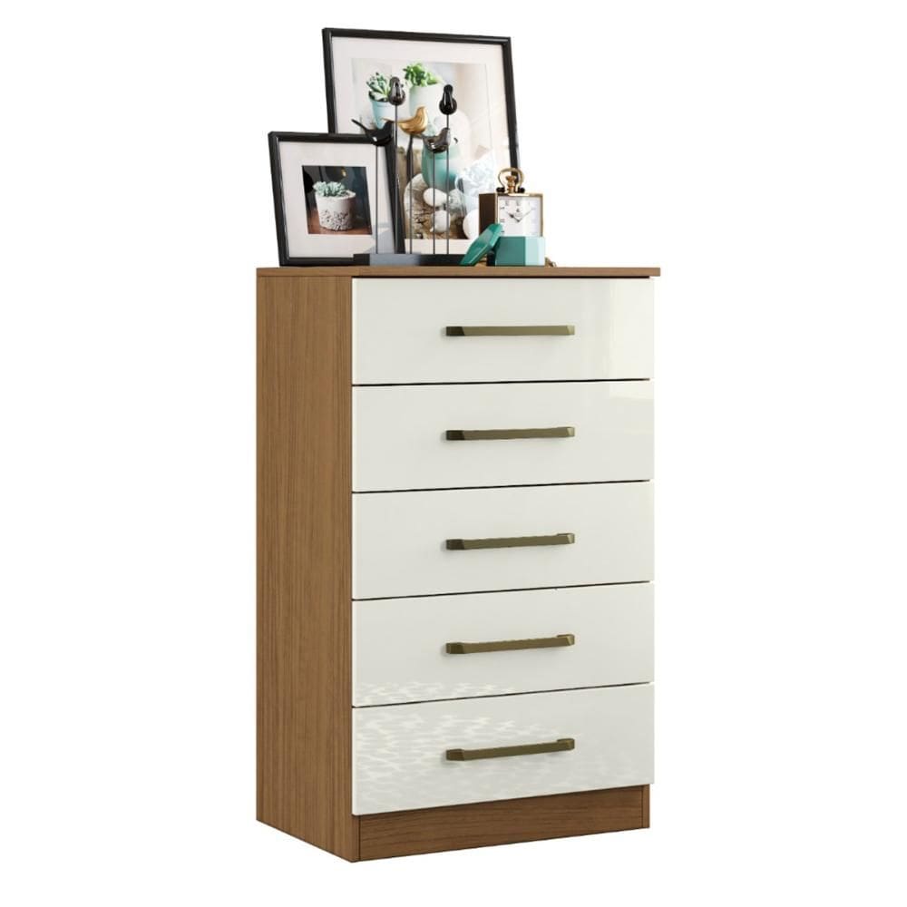 Cômoda 5 Gavetas 60 cm Funcional para seu Quarto