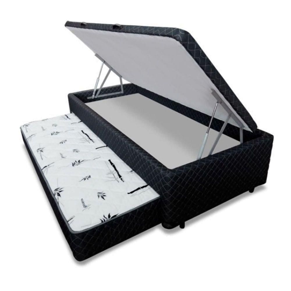 Bibox Solteiro Espuma Com Baú E Auxiliar 5cm