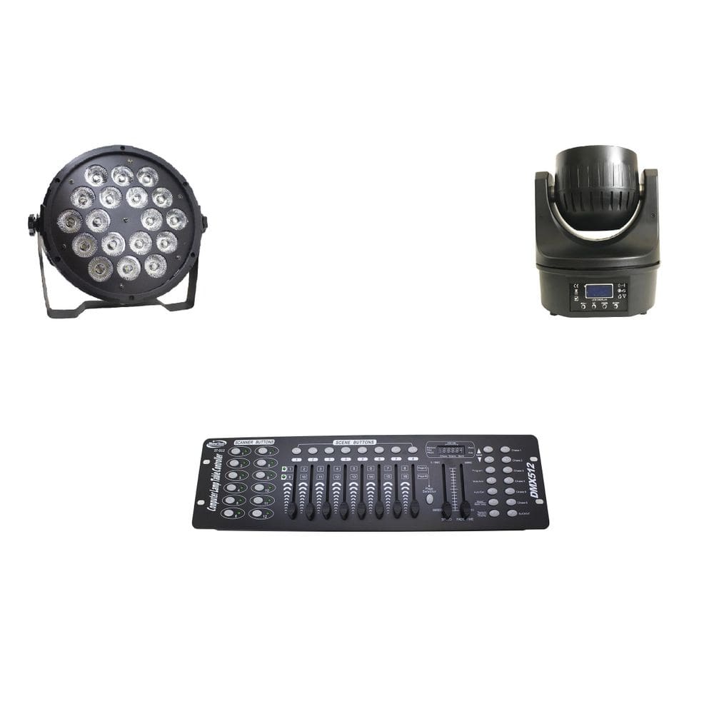 Kit 4 Par Led Slim 18X12W 4 Mini B-Eye 6X15W 1 Dmx 512