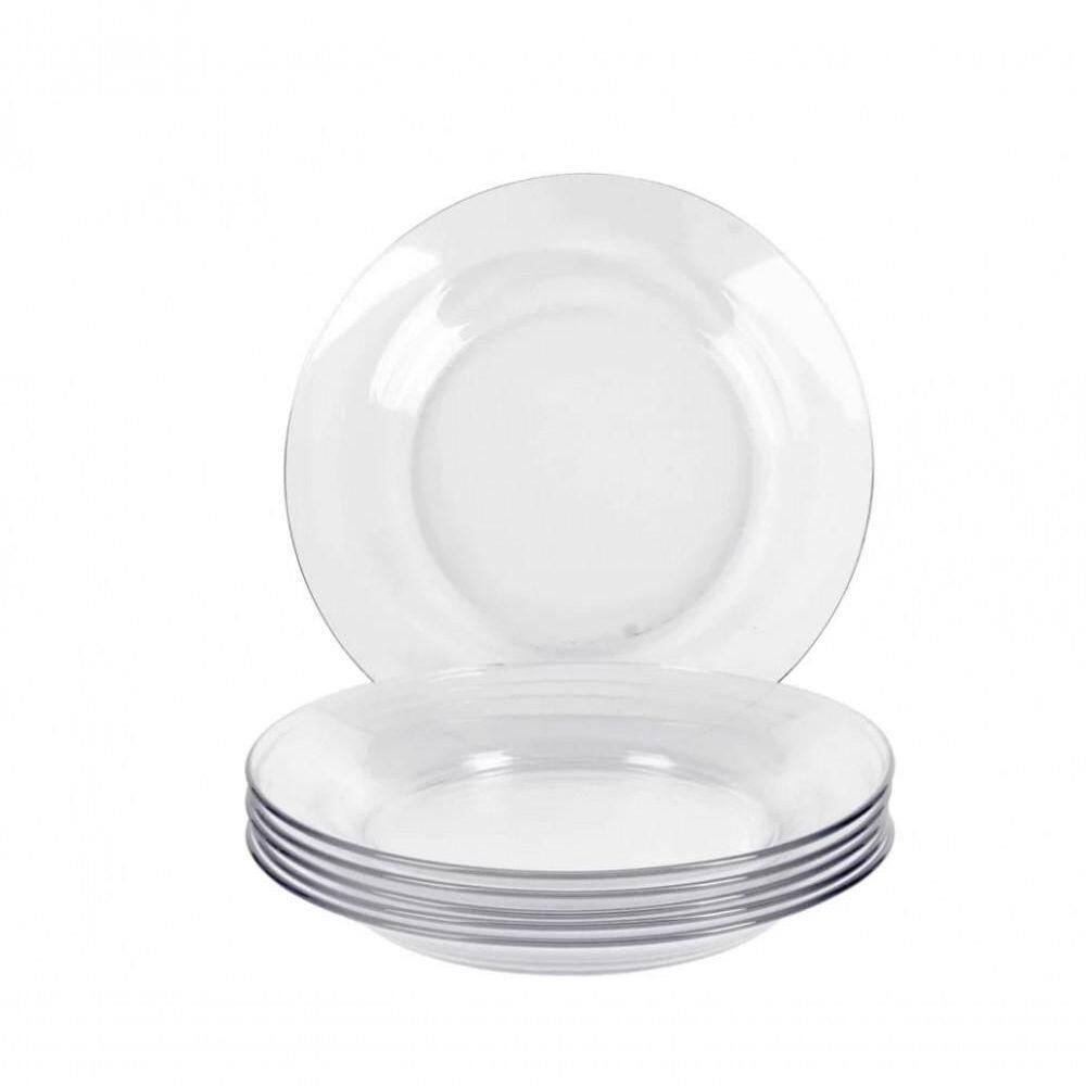 Jogo De 6 Pratos Fundo Astral Vidro Dura Duralex - Nadir