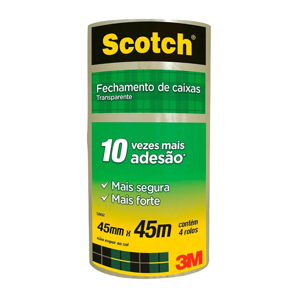 Fita 3M Adesiva De Bopp 5802 Scotch 45Mm X 100M C/4 Unidades Cor:Transparente