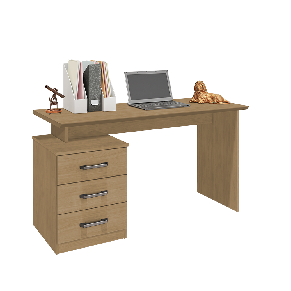 Mesa Para Escritório Flay  com 3 Gaveta - Nature Móveis Leão
