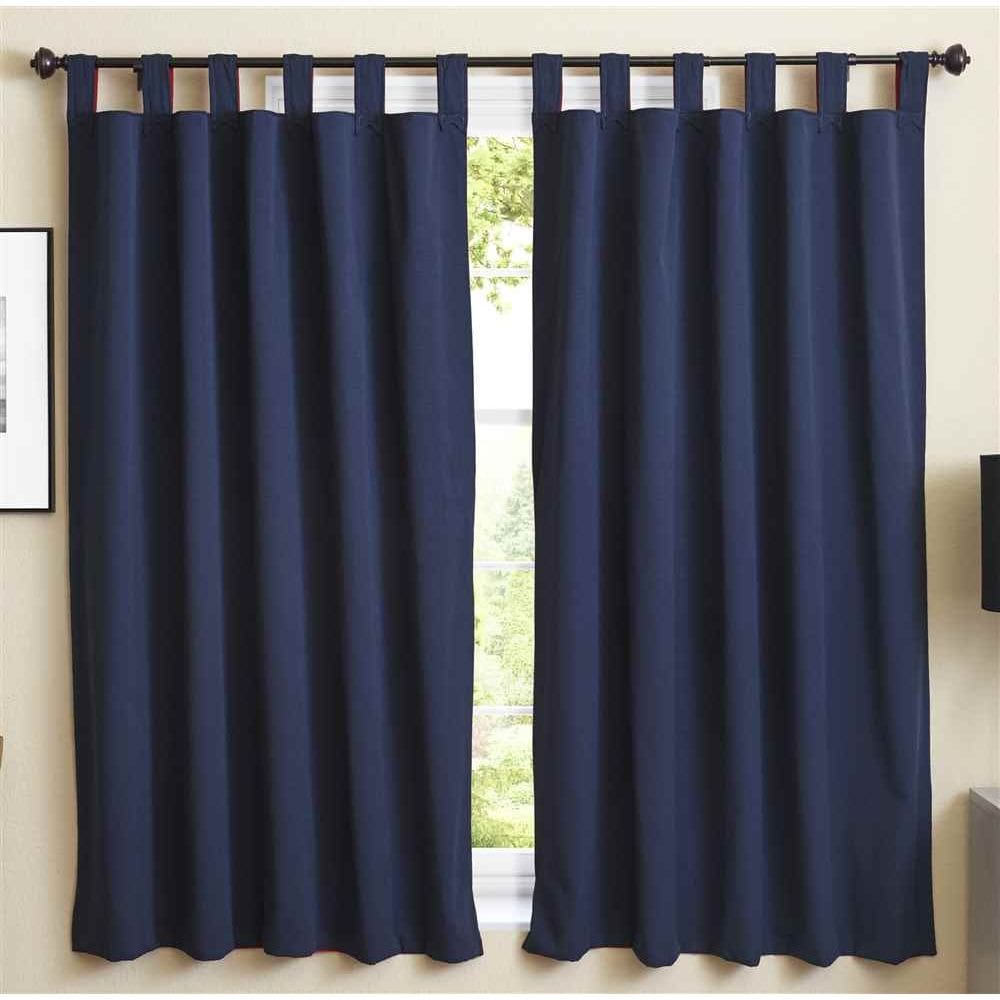 Cortina Blazing Needles, dois tons, azul marinho, vermelho rubi, 160x135cm