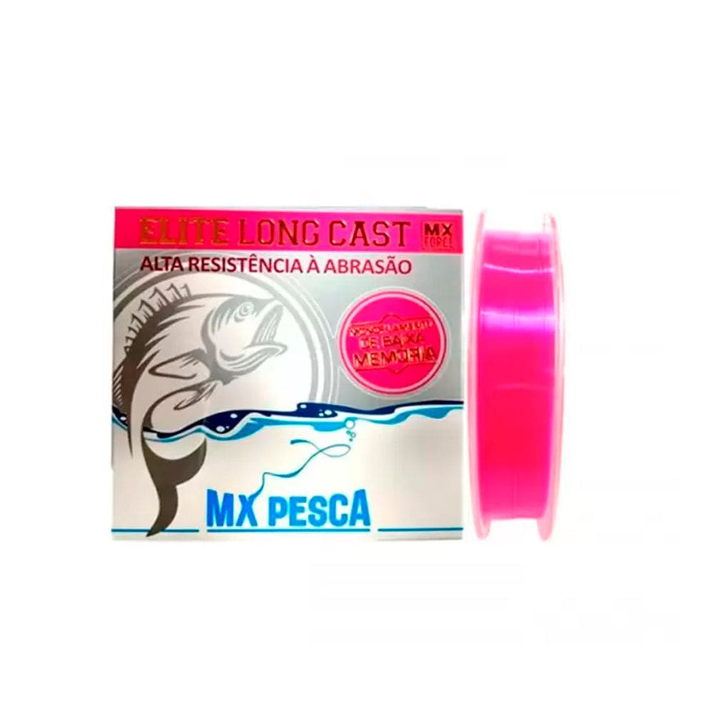 Linha MX Pesca MX Elite Long Cast 300m Monofilamento Rosa 0.50mm 34,56kg