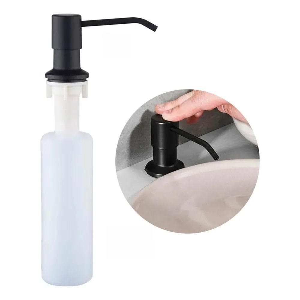 10X Porta Detergente Sabão Dispenser De Embutir Cor Preto 3