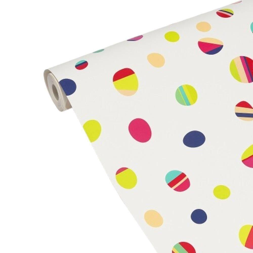 Papel Parede Adesivo Colorido 5 Metros Bolinhas Quarto