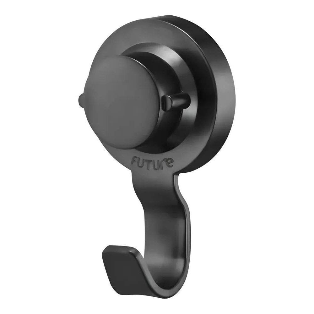 Porta Toalha Rosto Com Ventosa Banheiro Lavabo Preto Fosco