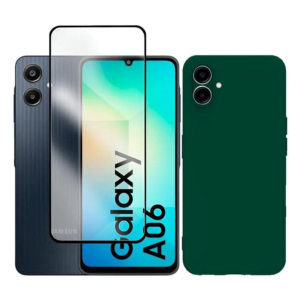 Kit Capa Capinha Case + Película 3D Para Galaxy Verde-Escuro