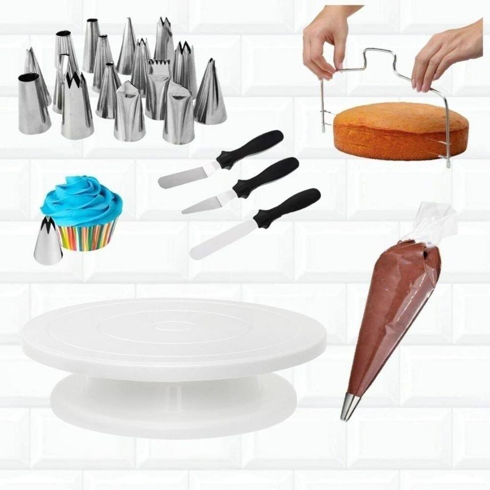 Kit Confeitaria Iniciante Bailarina Nivelador Espatulas Bico