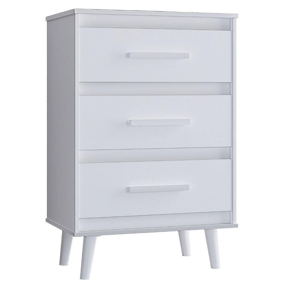 Cômoda Mila 3 Gavetas Branco Moblis