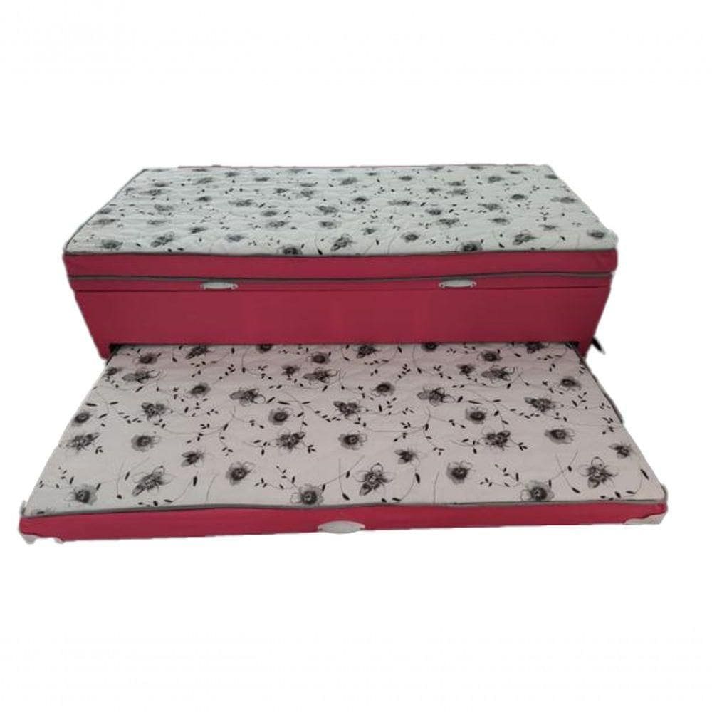 Bibox Solteiro Com Baú E Auxiliar 5cm Vermelho