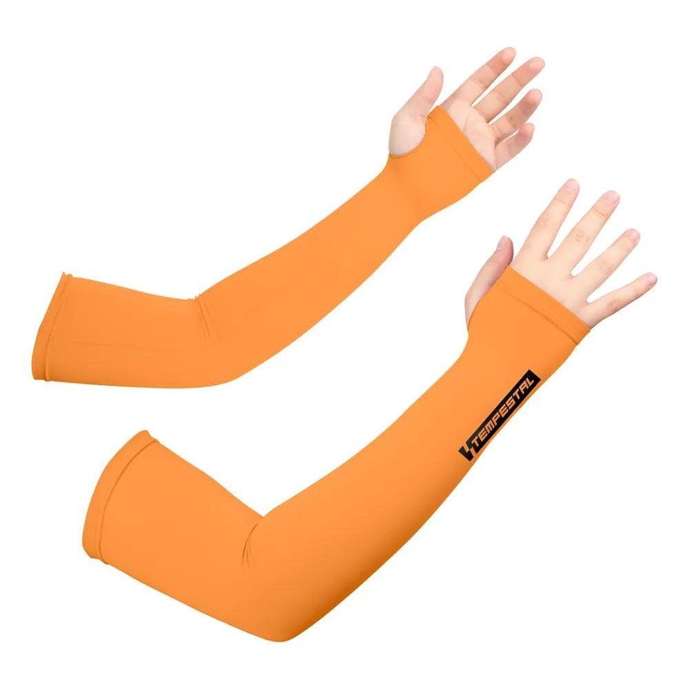 Manguito Infantil Proteção Uv50 Futebol Esportes Tem Laranja