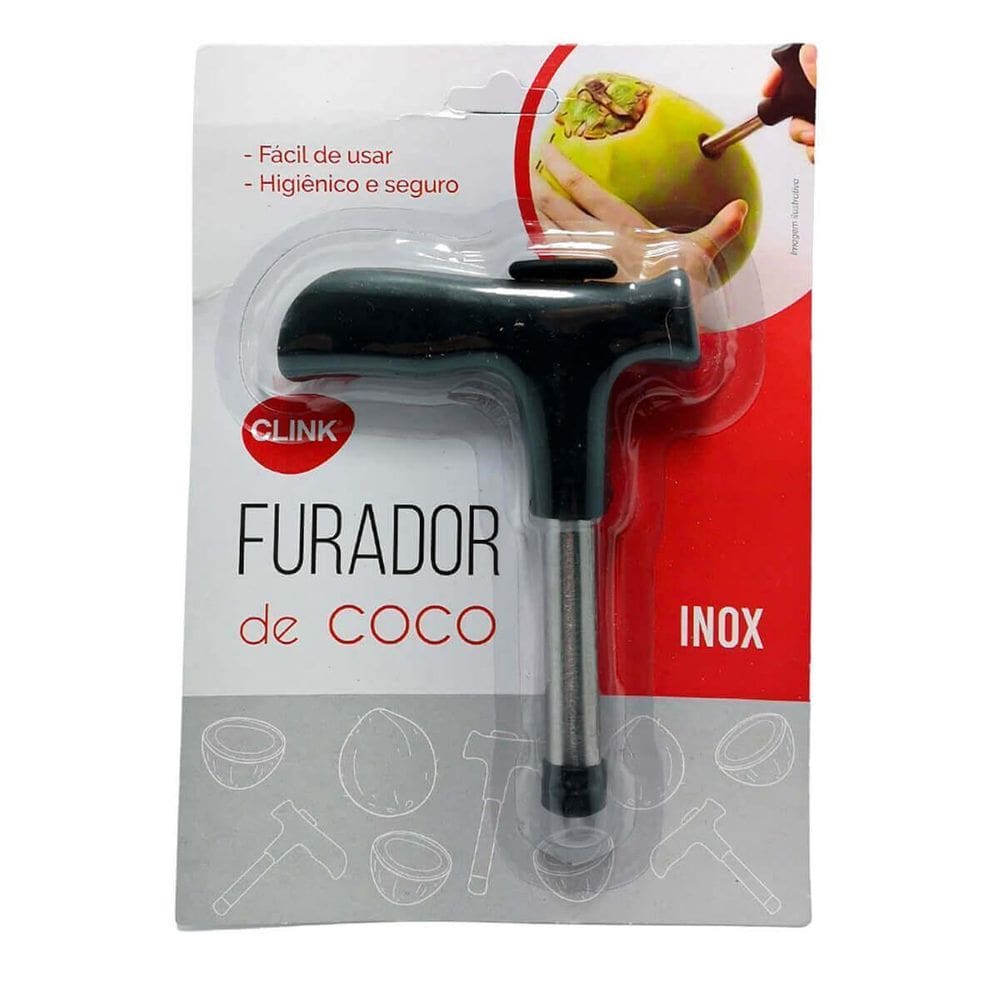 Furador De Coco Perfurador Manual Pratico Abridor Inox