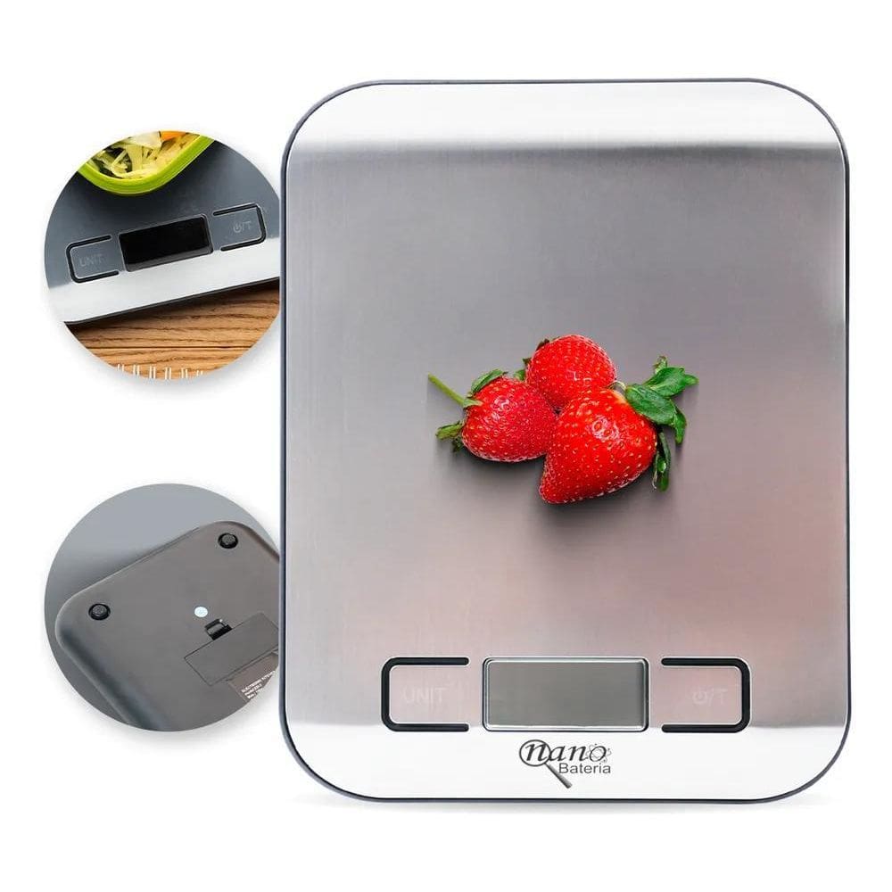 Balança De Cozinha Digital Inox Até 10Kg Alimentos Portátil