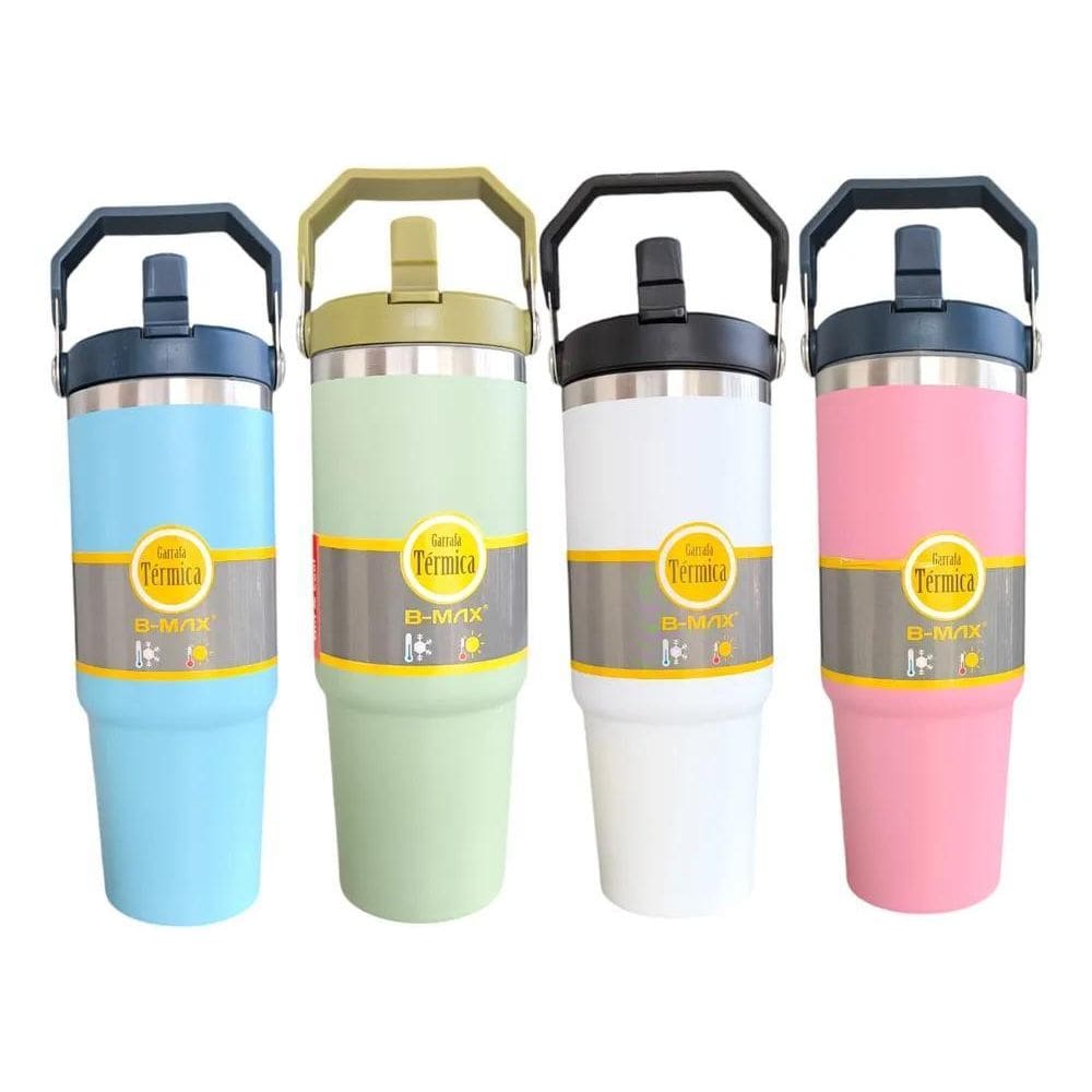 10X Garrafa Térmica 900Ml Bico Flip Aço Inoxidável Quente F