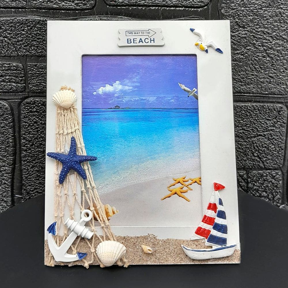 Porta Retrato Decorativo Náutico Marítimo Em Madeira De 5x7