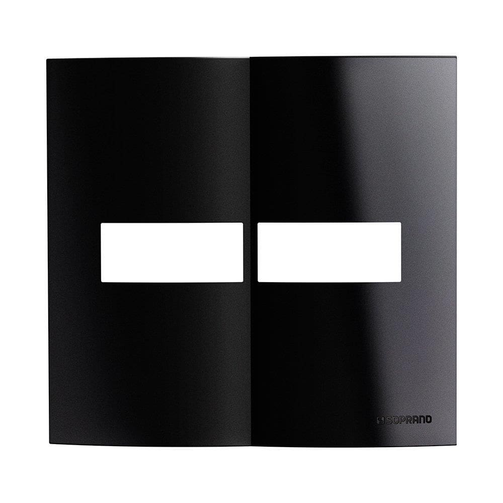 Placa Brava Up Soprano 4X4 2 Modulos Simples Horizontal Preto