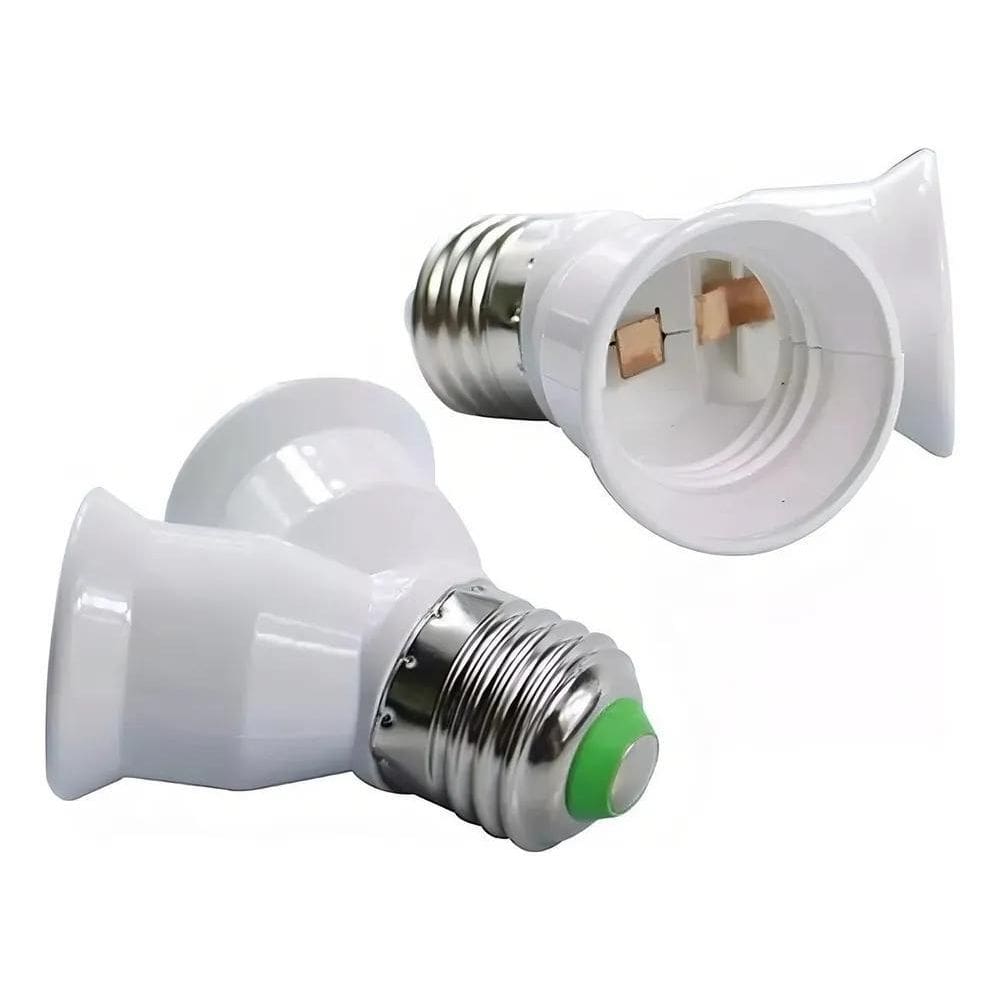 5 Bocal Soquete Duplo Adaptador Tipo Y Duas Lampadas E27 Cor