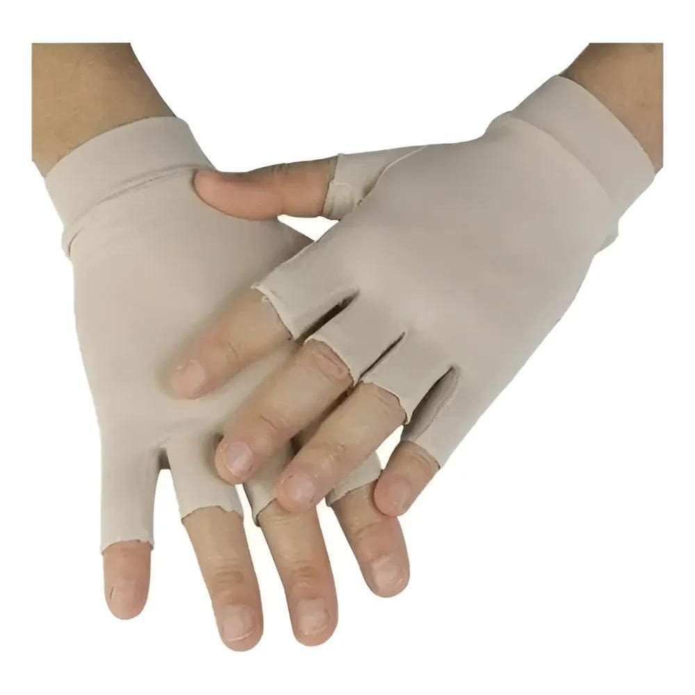 Luva Curta Com Dedo Proteção Solar Uv50 Ciclista Moto Preto