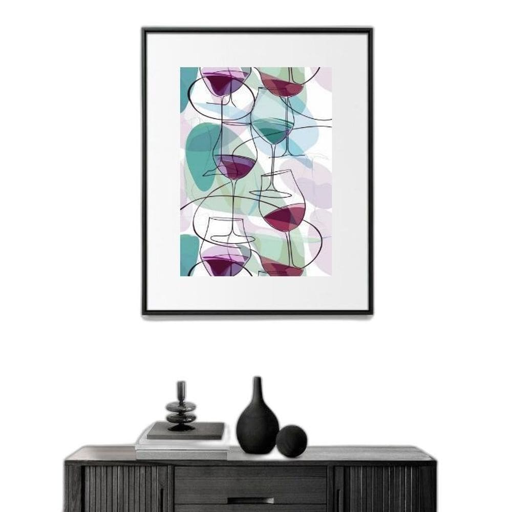 Quadro Taças Abstratas De Vinho - 60X48Cm