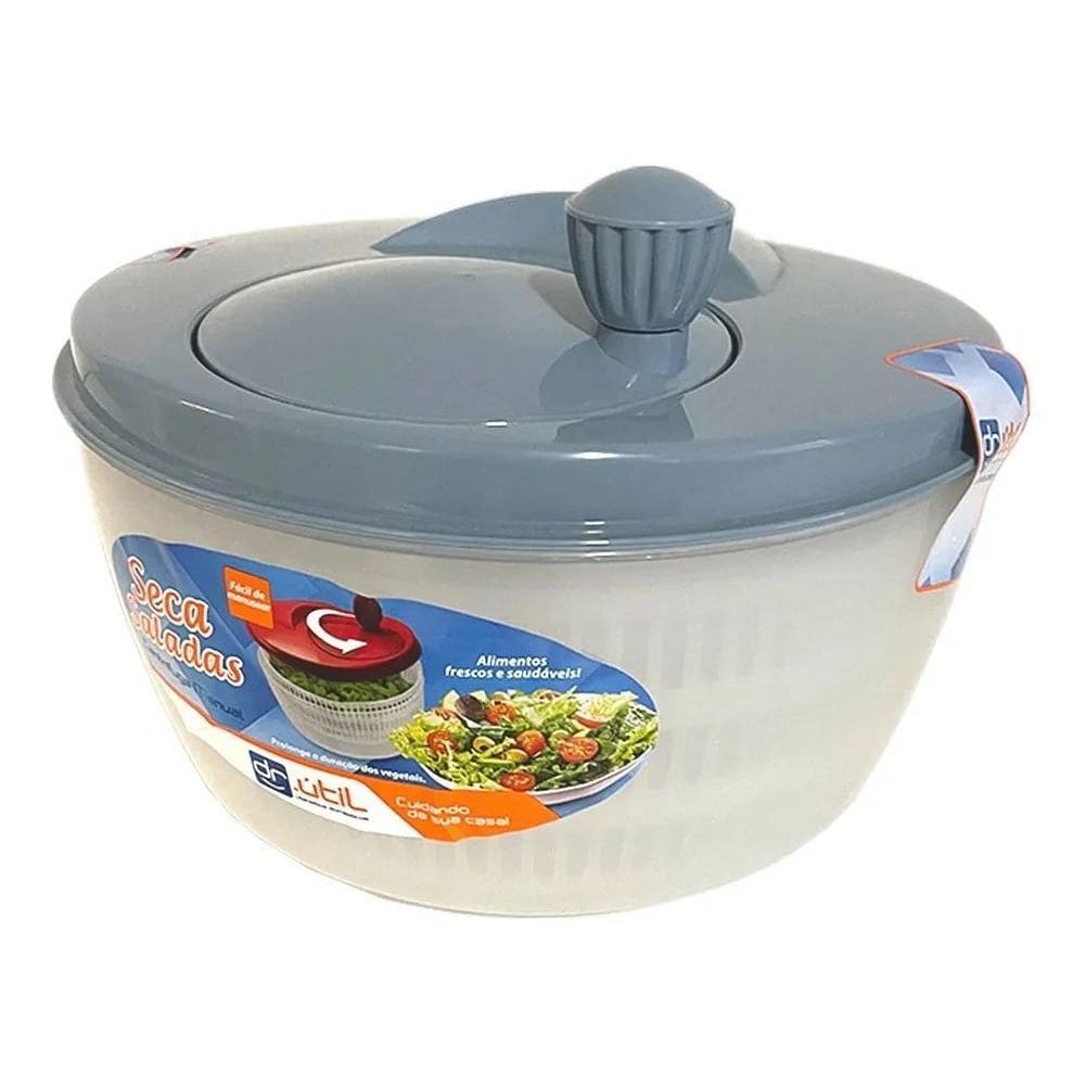 2X Centrífuga De Salada Secador Verduras Manual 4 Litros Cor