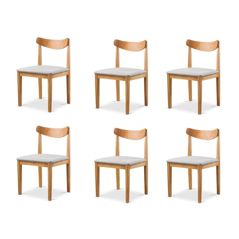 Kit 6 Cadeiras Sala de Jantar Aurora Cinza/Marrom